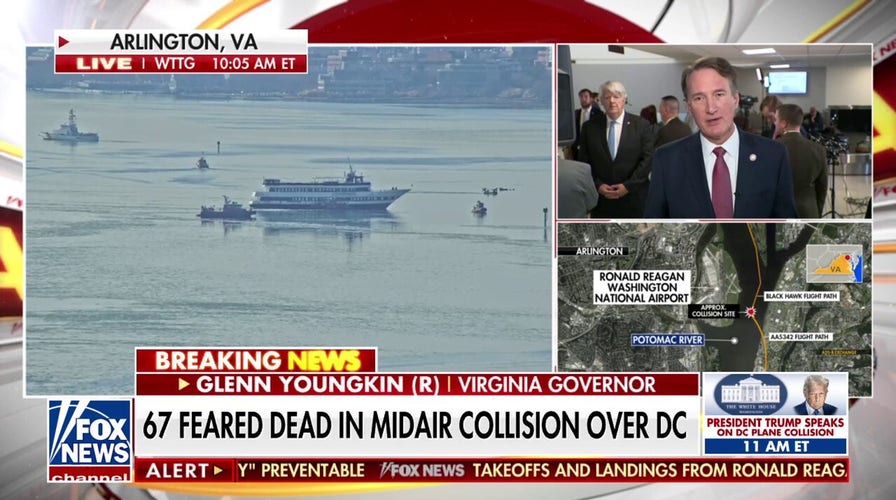 Gov. Youngkin on 'tragically horrific' DC plane crash: Something went 'massively wrong'