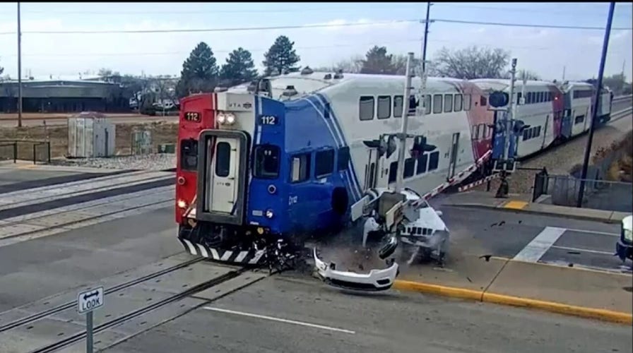 Video shows the moment a passenger train smashed into an SUV in Utah