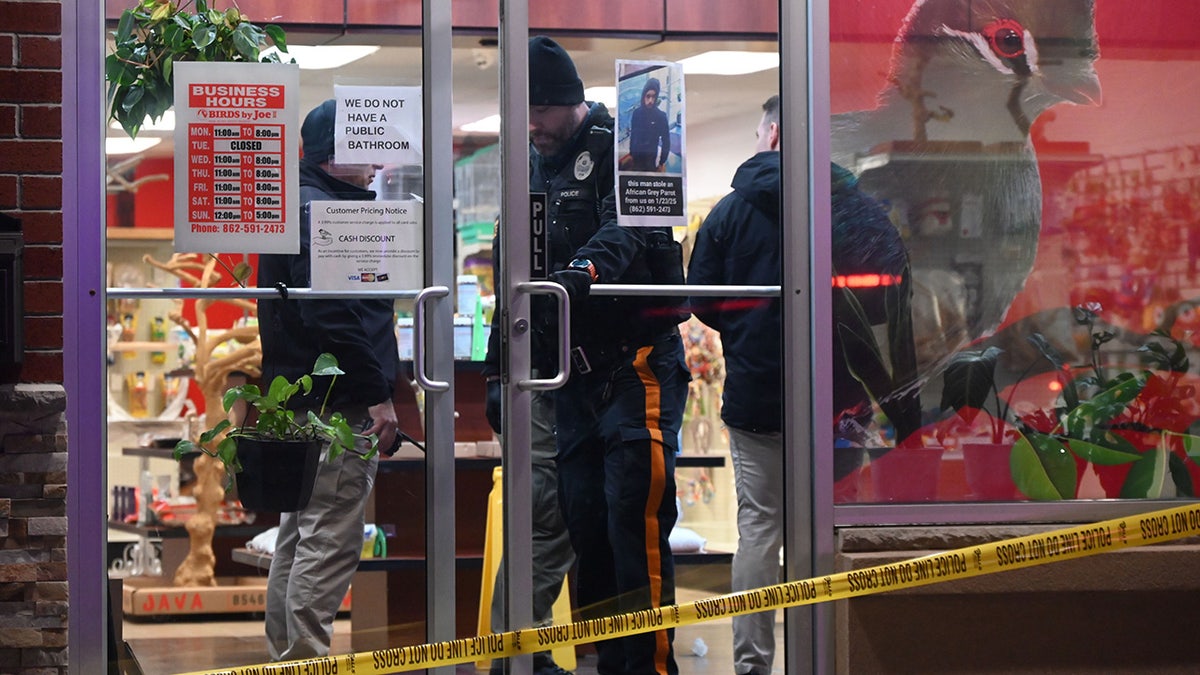 New Jersey police investigate an attempted homicide in a bird shop