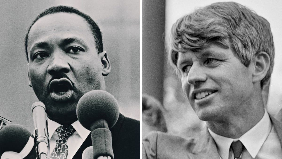 MLK and RFK in a photo split