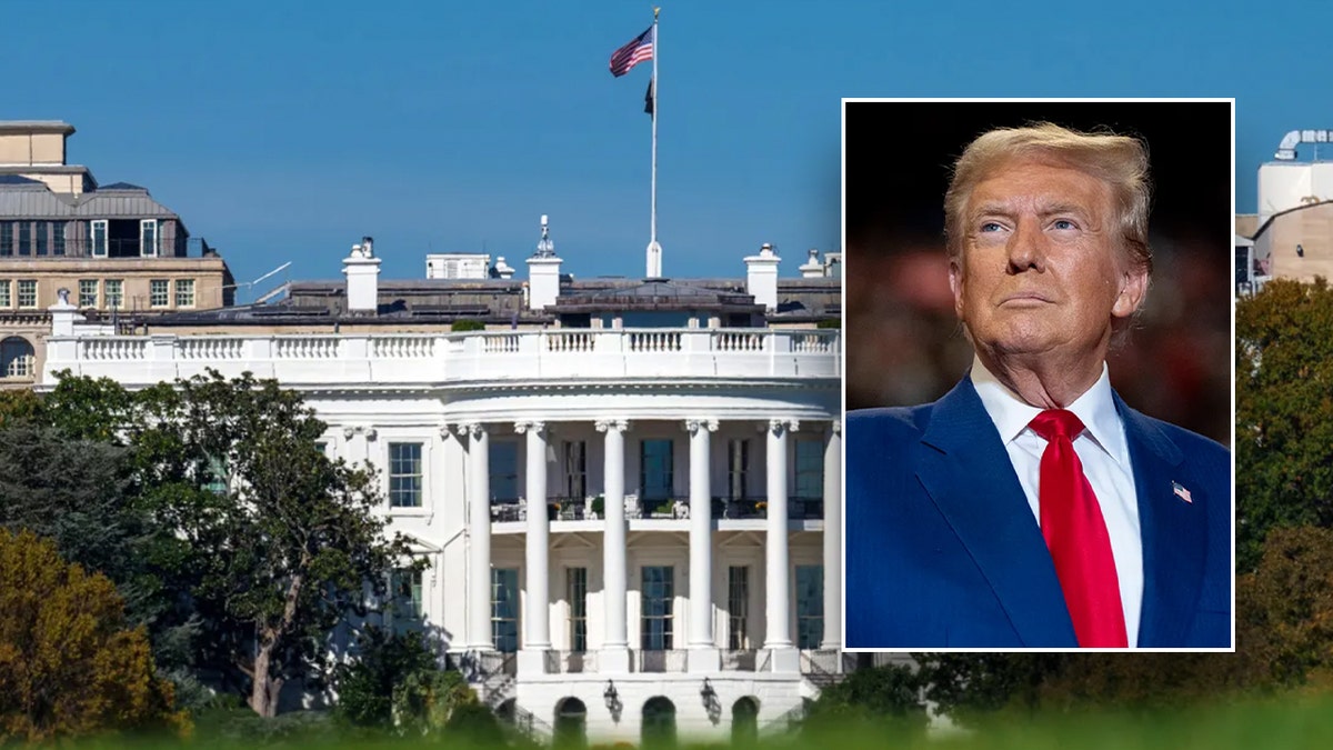 President-elect Donald Trump is pictured in front of the White House.