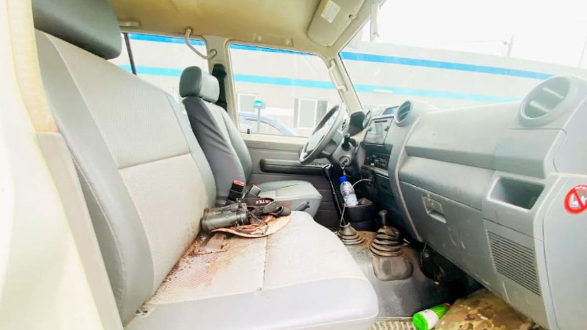 The inside of Shroyer's SUV