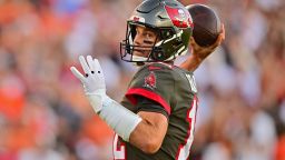 TAMPA, FLORIDA - DECEMBER 18: Tom Brady #12 of the Tampa Bay Buccaneers throws the ball during the first quarter in the game against the Cincinnati Bengals at Raymond James Stadium on December 18, 2022 in Tampa, Florida. (Photo by Julio Aguilar/Getty Images)