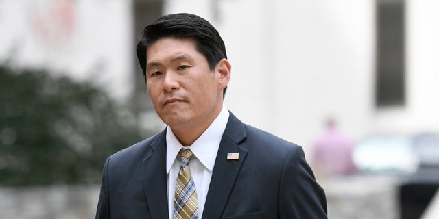 U.S. Attorney Robert Hur arrives at U.S. District Court in Baltimore Nov. 21, 2019. 