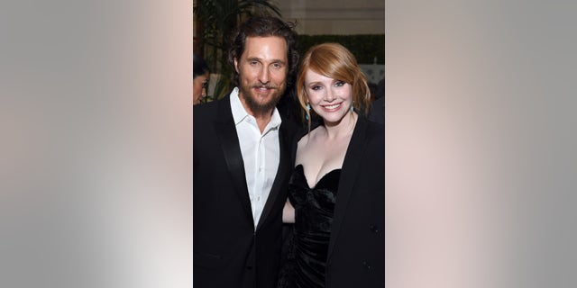 Bryce Dallas Howard said her on-screen kiss with Matthew McConaughey for "Gold" in 2016 was "pretty good."