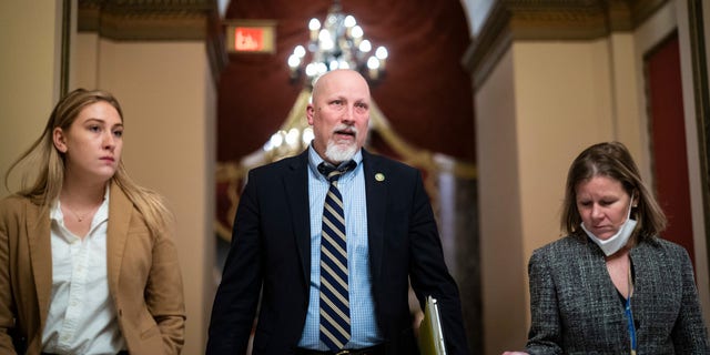 Rep. Chip Roy walks to a vote on Capitol Hill on Wednesday, Jan. 25, 2023.