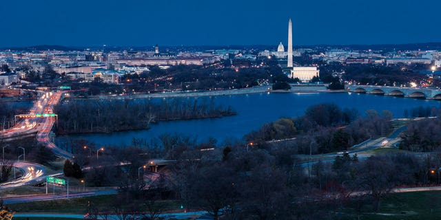 The District of Columbia is seen from Virginia.