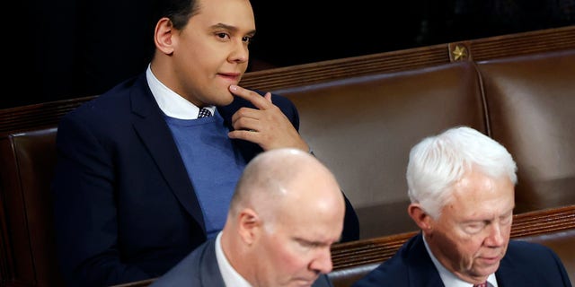 Rep. George Santos, R-N.Y., waits for the start of the 118th Congress in the House Chamber of the U.S. Capitol Building on Jan. 3, 2023, in Washington, D.C.