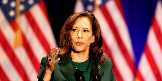 Vice President Kamala Harris delivers a pro-abortion access speech in Tallahassee, Florida, on Jan. 22, 2023. 