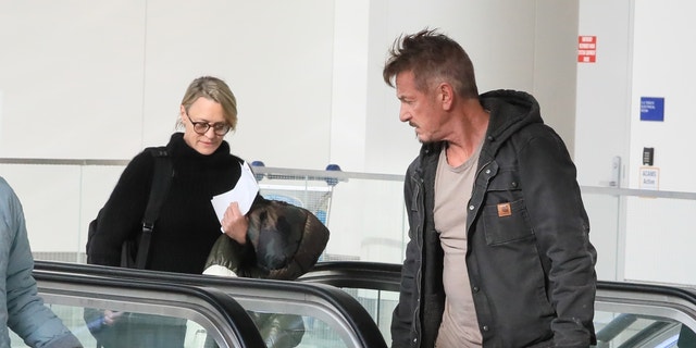 Sean Penn and Robin Wright were seen for the first time together in years at Los Angeles International Airport.