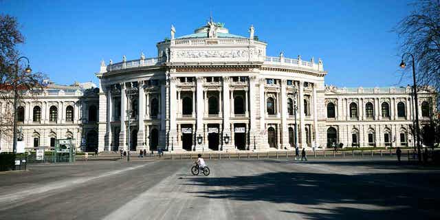 A view of Burgtheater is shown on Apr. 2, 2020, in Vienna, Austria. The famous theater fired an actor after he was caught with media files containing child pornography.