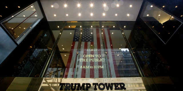 The entrance of the Trump Tower on Oct. 24, 2022, in New York City. 