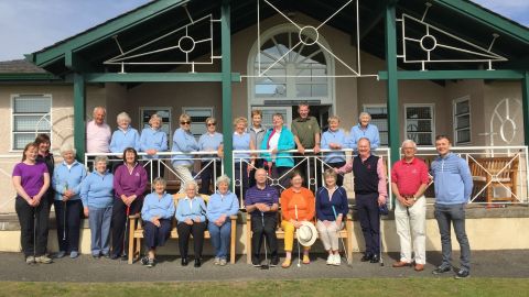 Members of the St Andrews Ladies Putting Club before a match against members of the St Andrews Links in 2018.