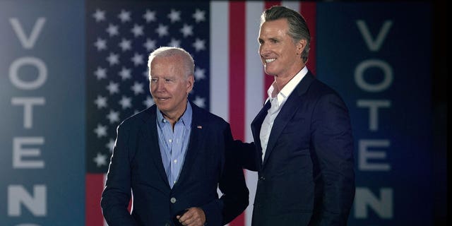 California Gov. Gavin Newsom with President Biden.