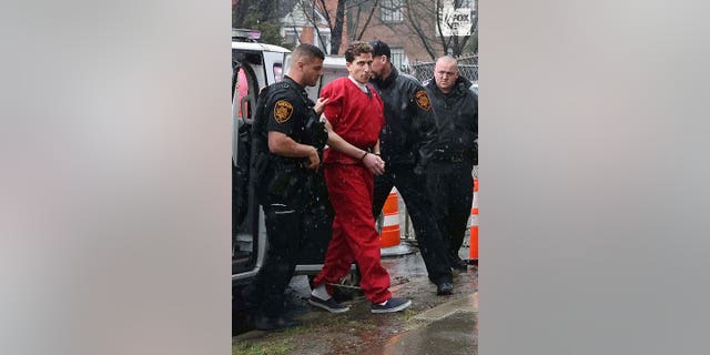 Bryan Kohberger arrives to Monroe County Courthouse in advance of his extradition hearing. He's charged with four counts of first-degree murder for the slayings of four University of Idaho students.