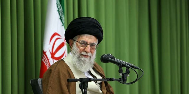 Iran's Supreme Leader Ayatollah Ali Khamanei speaks during his meeting with students in Tehran, Iran on October 18, 2017. (Iranian Leader's Press Office - Handout/Anadolu Agency/Getty Images)