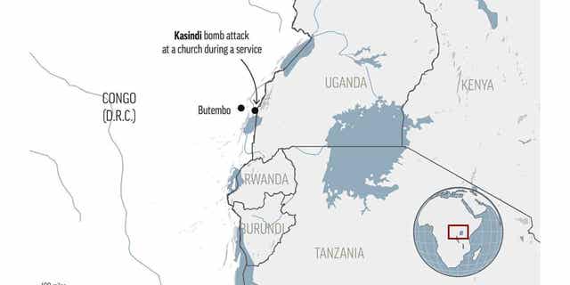 An attack by the Islamic State group at a church in Congo killed 14 people and wounded 63 others, according to the country’s army. 