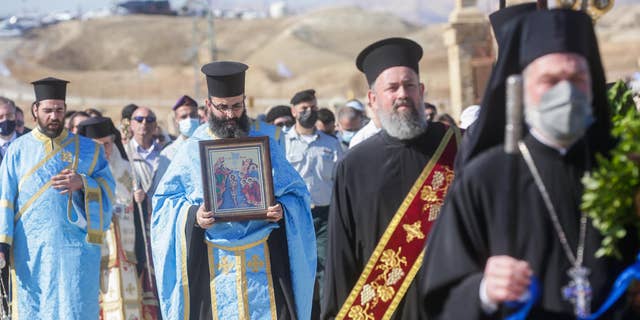 A baptism ceremony organized in Jordan Valley, Israel. 