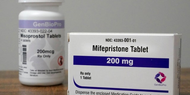 Containers of the medication used to end an early pregnancy sit on a table inside a Planned Parenthood clinic, Oct. 29, 2021, in Fairview Heights, Ill.