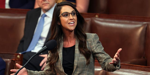 U.S. Rep.-elect Lauren Boebert (R-CO) delivers remarks in the House Chamber during the third day of elections for Speaker of the House at the U.S. Capitol Building on January 05, 2023 in Washington, DC.