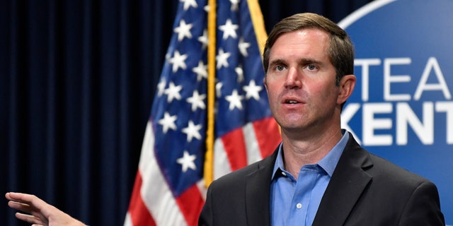 FILE - Kentucky Gov. Andy Beshear speaks during the opening day of the Kentucky State Legislature special session in Frankfort, Kentucky, Sept. 7, 2021. 