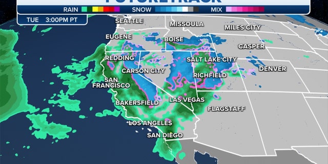 The futuretrack for the West Coast on Tuesday afternoon 