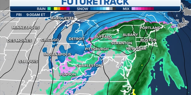 The futuretrack for the East Coast on Friday morning