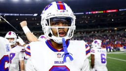 Damar Hamlin #3 of the Buffalo Bills stands in the team huddle prior to an NFL football game against the Cincinnati Bengals at Paycor Stadium on January 2, 2023 in Cincinnati, Ohio. 