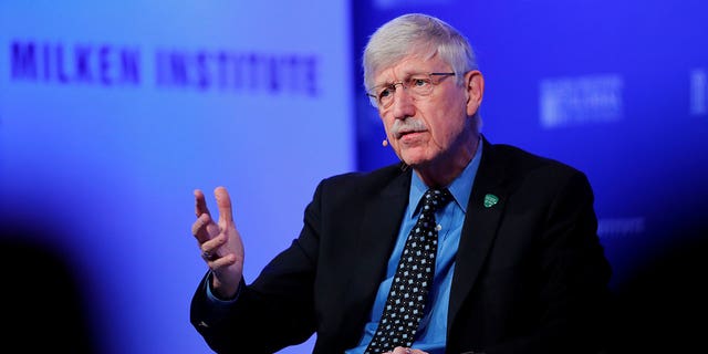 Francis Collins, former director of the National Institutes of Health, speaks at the Milken Institute 21st Global Conference in Beverly Hills, California, April 30, 2018.