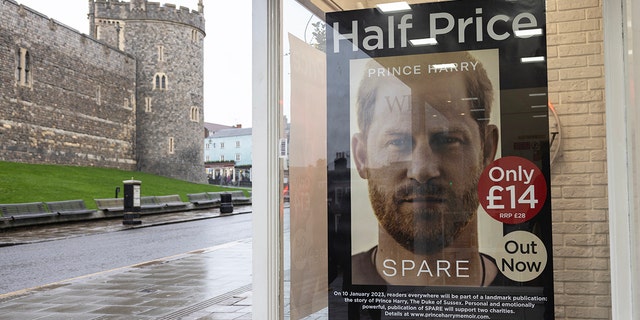 Prince Harry's book ‘Spare’ being sold opposite Windsor Castle. 