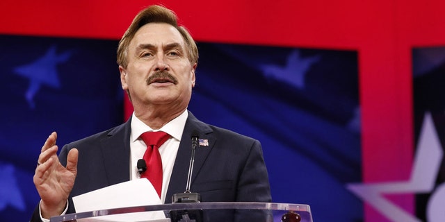 Mike Lindell, president and chief executive officer of My Pillow Inc., speaks during the Conservative Political Action Conference (CPAC) in National Harbor, Maryland, U.S., on Thursday, Feb. 28, 2019. Photographer: Aaron P. Bernstein/Bloomberg via Getty Images