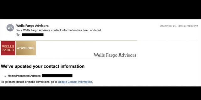 A Wells Fargo statement with the home and permanent address redacted by Fox News Digital.