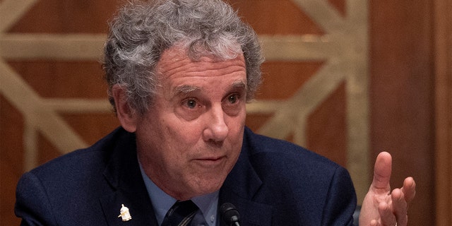 Sen. Sherrod Brown speaks during a Senate Banking, Housing and Urban Affairs Committee hearing on Capitol Hill on Nov. 18, 2021.