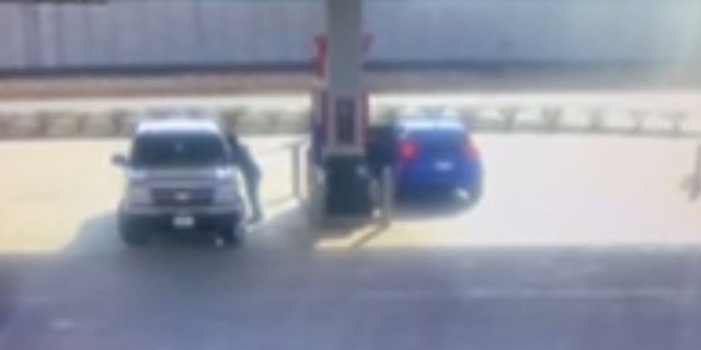 Camera footage released by the Splendora police department showing what authorities say was a robbery. 