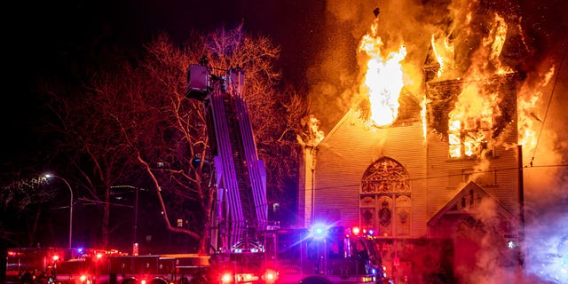 Portland Fire &amp; Rescue response to Old Portland Korean Church blaze. 