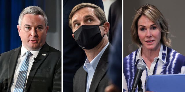 From left: Republican Kentucky Agriculture Commissioner Ryan Quarles, Democratic Kentucky Gov. Andy Beshear and former U.N. Ambassador Kelly Craft.