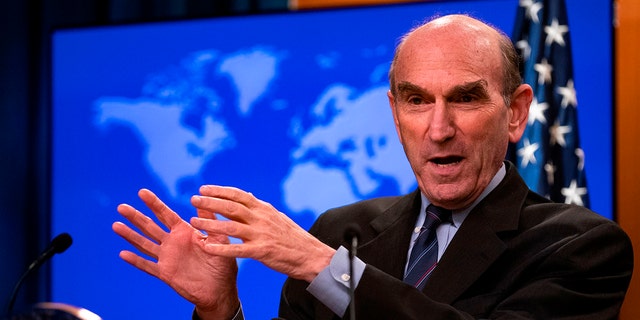 Former U.S. Special Representative for Venezuela Elliott Abrams speaks with reporters during a briefing at the State Department on June 25, 2019, in Washington, D.C.