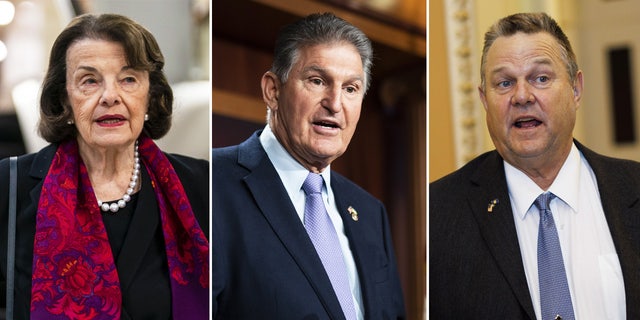 From left to right: Democratic Sens. Dianne Feinstein of California, Joe Manchin of West Virginia and Jon Tester of Montana.