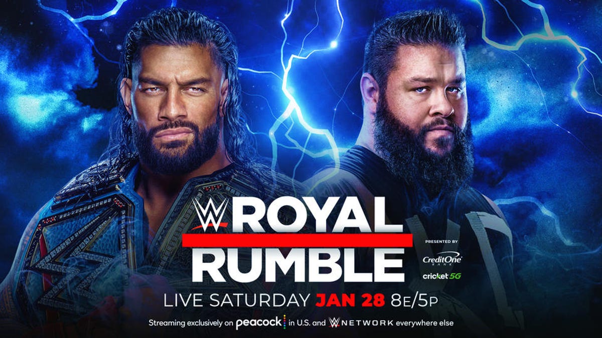 Promotional art featuring Roman Reigns and Kevin Owens.