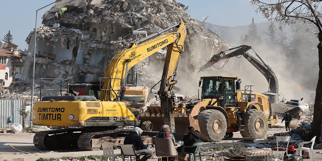 Debris removal efforts continue in Antakya, Turkey, on Thursday, Feb. 16. Two more survivors were found there overnight.