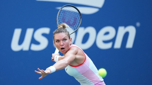 Romania's Simona Halep plays a forehand against Ukrainian Daria Snigur at last year's US Open. 