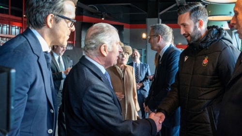 King Charles III visited Wrexham AFC last year and met the club's owners and players. 