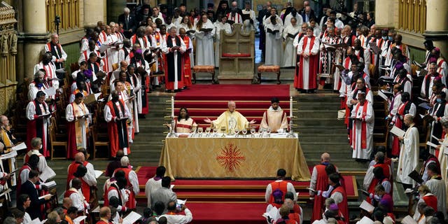 Archbishop of Canterbury Justin Welby leads worship service