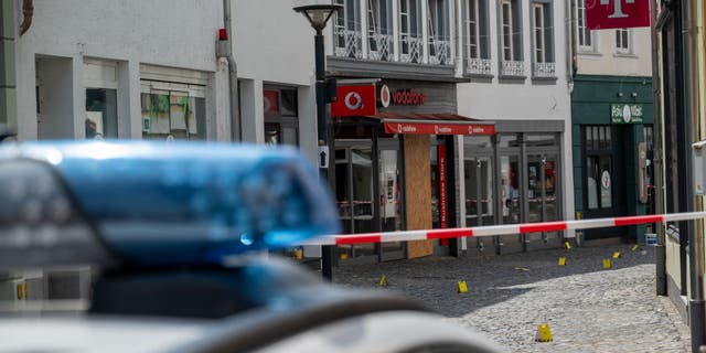 German police car near scene of stabbing