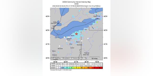 map of earthquake zone