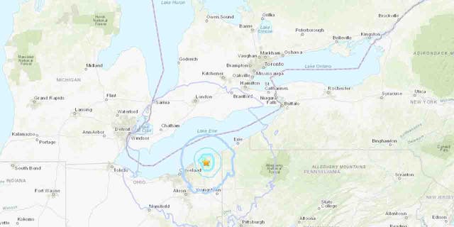 map of earthquake zone in ohio