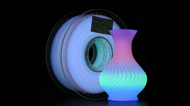 Light blue glowing filament