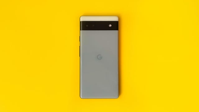 The back of Google's Pixel 6A phone