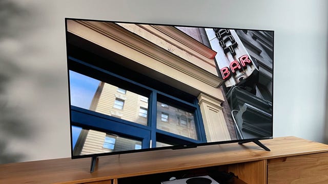 TCL 4-Series on a TV stand