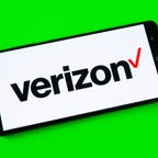 Verizon logo on a phone